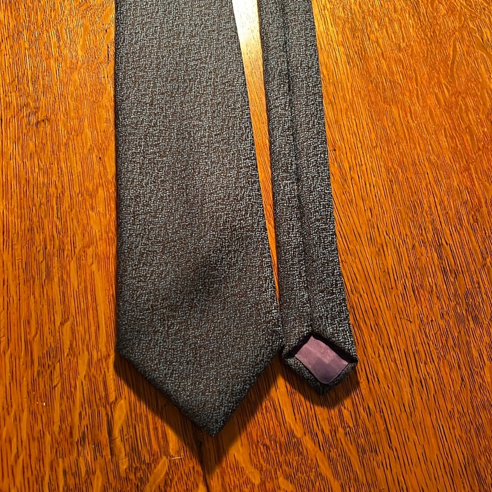 Wool tie made in Scotland teal and black